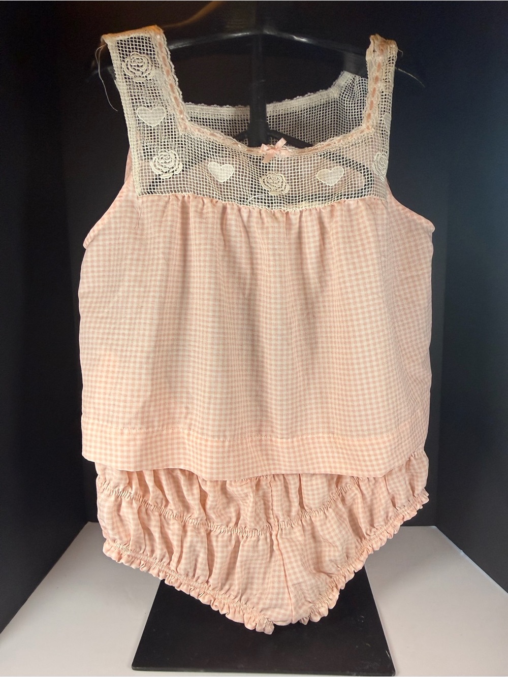 🎀 Kacey Lee x Kacey Musgraves Woven Sleep Pajama Set Pink Gingham XL